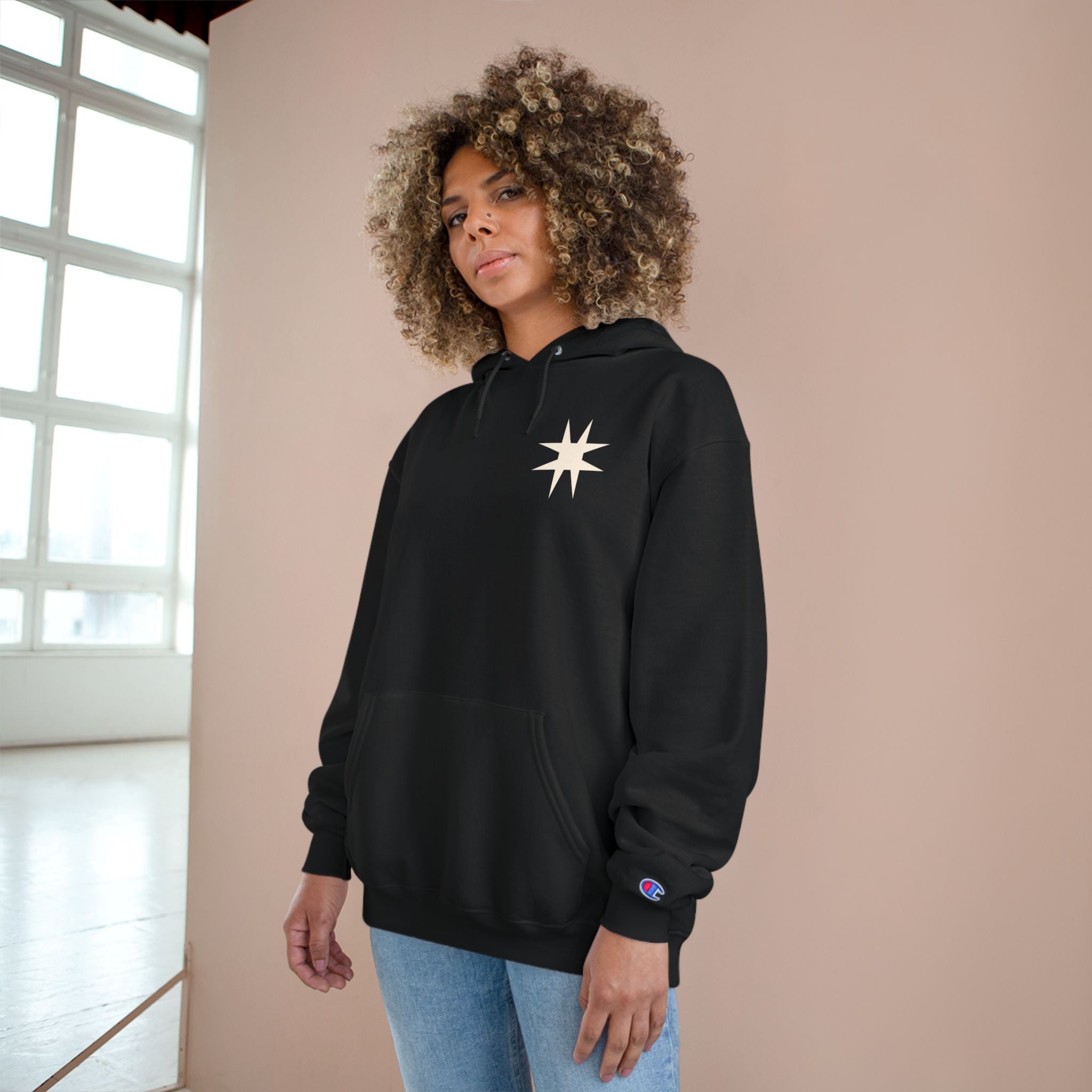 Champion Hoodie Minimal Star Logo & 'Spray Moby.'