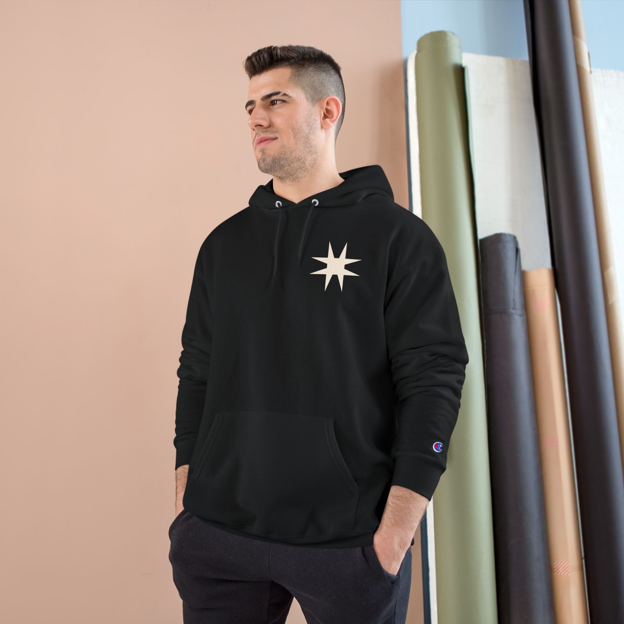 Champion Hoodie Minimal Star Logo & 'Spray Moby.'